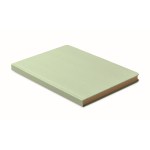 Caderno feito de cana-de-açúcar com capa dura, folhas A5 pautadas cor verde menta quinta vista