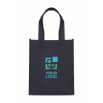 Saco pequeno de rPET em várias cores com fole inferior 80 g/m2 cor azul vista principal