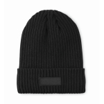 Gorro de malha unissexo em cores variadas, rebordo para personalizar cor preto