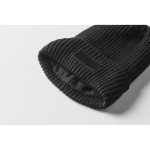 Gorro de malha unissexo em cores variadas, rebordo para personalizar cor preto vista fotografia quarta vista