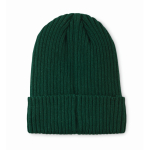 Gorro de malha unissexo em cores variadas, rebordo para personalizar cor verde-escuro segunda vista