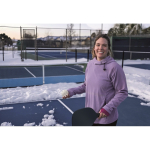 Conjunto de pickleball com 2 raquetas e 1 bola em saco de rede cor preto vista conjunto