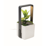Vaso para o interior com 4 luzes LED na parte superior cor branco terceira vista
