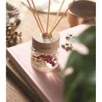 Ambientador de 6 varetas com aroma a baunilha e flores decorativas cor transparente vista conjunto principal