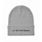 Clássico gorro de poliéster com rebordo de tamanho único cor cinzento vista principal