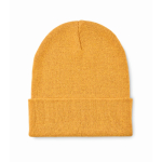 Clássico gorro de poliéster com rebordo de tamanho único cor amarelo