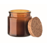 Vela de cera vegetal com aroma a baunilha e tampa de cortiça cor castanho segunda vista