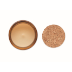 Vela de cera vegetal com aroma a baunilha e tampa de cortiça cor castanho quarta vista