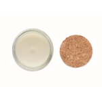 Vela de cera vegetal com aroma a baunilha e tampa de cortiça cor bege quarta vista