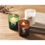 Vela de cera vegetal com aroma a baunilha e pavio de madeira cor castanho vista conjunto principal