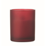 Vela de cera vegetal com aroma a baunilha e pavio de madeira cor bordeaux sexta vista