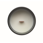 Vela de cera vegetal com aroma a baunilha e pavio de madeira cor preto quinta vista