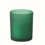 Vela de cera vegetal com aroma a baunilha e pavio de madeira cor verde