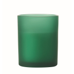 Vela de cera vegetal com aroma a baunilha e pavio de madeira cor verde sexta vista