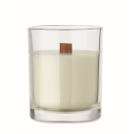 Vela de cera vegetal com aroma a baunilha e pavio de madeira cor transparente sexta vista