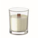 Vela de cera vegetal com aroma a baunilha e pavio de madeira cor transparente sétima vista