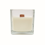 Vela grande de aroma a baunilha com um pavio em frasco de vidro cor transparente quinta vista