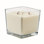 Vela enorme de aroma a baunilha com 2 pavios de madeira cor transparente