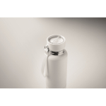 Garrafa isotérmica com tira e copo na parte inferior 500 ml cor branco vista fotografia quarta vista