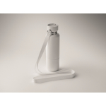 Garrafa isotérmica com tira e copo na parte inferior 500 ml cor branco vista fotografia sétima vista