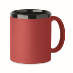 Caneca de cerâmica com revestimento de toque macio colorido 300 ml cor vermelho