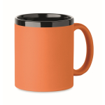 Caneca de cerâmica com revestimento de toque macio colorido 300 ml cor cor-de-laranja