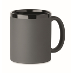 Caneca de cerâmica com revestimento de toque macio colorido 300 ml cor cinzento-escuro