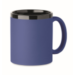 Caneca de cerâmica com revestimento de toque macio colorido 300 ml cor azul real