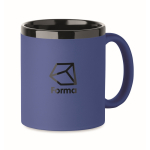 Caneca de cerâmica com revestimento de toque macio colorido 300 ml cor azul real vista principal