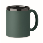 Caneca de cerâmica com revestimento de toque macio colorido 300 ml cor verde-escuro