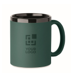 Caneca de cerâmica com revestimento de toque macio colorido 300 ml cor verde-escuro vista principal