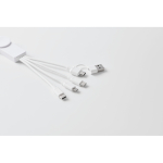 Porta-chaves com vários cabos de carga com diferentes saídas cor branco vista fotografia sétima vista