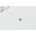 Porta-chaves com vários cabos de carga com diferentes saídas cor branco vista fotografia