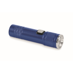 Lanterna de alumínio reciclado extensível com 3 ajustes de luz e zoom cor azul
