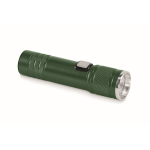 Lanterna de alumínio reciclado extensível com 3 ajustes de luz e zoom cor verde-escuro