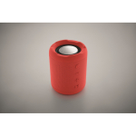 Pequenas colunas sem fios de tecido rPET com 3 h de autonomia cor vermelho vista fotografia segunda vista