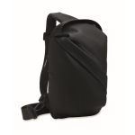 Elegante bolsa tiracolo de couro sintético preto de toque macio cor preto