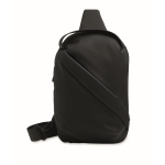 Elegante bolsa tiracolo de couro sintético preto de toque macio cor preto segunda vista