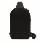 Elegante bolsa tiracolo de couro sintético preto de toque macio cor preto terceira vista