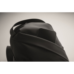 Elegante bolsa tiracolo de couro sintético preto de toque macio cor preto vista fotografia quarta vista