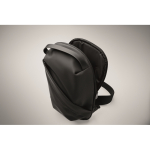 Elegante bolsa tiracolo de couro sintético preto de toque macio cor preto vista fotografia quinta vista