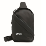 Elegante bolsa tiracolo de couro sintético preto de toque macio cor preto vista principal