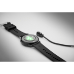 Smartwatch sem fios à prova de água com pulseira de silicone cor preto
