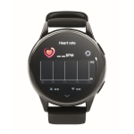 Smartwatch sem fios à prova de água com pulseira de silicone cor preto sétima vista