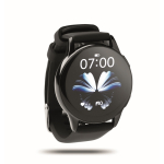 Smartwatch sem fios à prova de água com pulseira de silicone cor preto