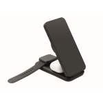 Base de carga 3 em 1 com suporte para telemóvel adequado para Apple® cor preto quarta vista