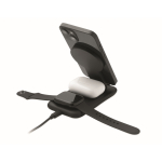 Base de carga 3 em 1 com suporte para telemóvel adequado para Apple® cor preto sexta vista
