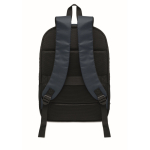 Mochila para portátil de rPET e PU com manga para bagagem 16'' cor azul quinta vista