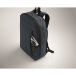 Mochila para portátil de rPET e PU com manga para bagagem 16'' cor azul vista fotografia