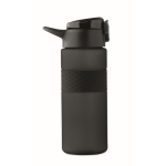 Garrafa de rPET com tampa rebatível e palhinha incluída 700 ml cor preto